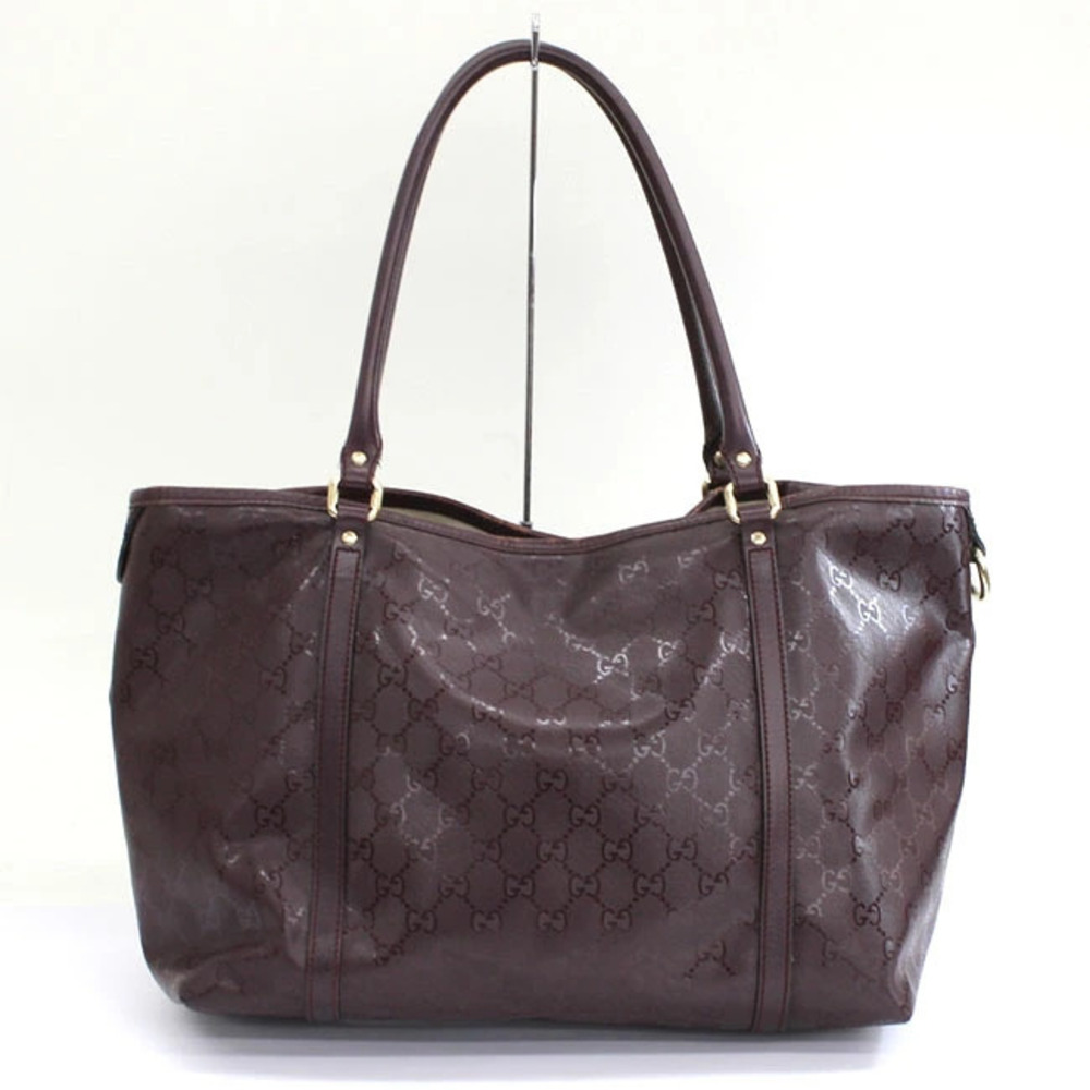 Gucci Purple Bag Tote Bordeaux Canvas Purple